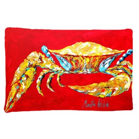 Carolines Treasures Carolines Treasures MW1116PILLOWCASE 20.5 W x 30 in. Crab Blue on Red; Sr. Moisture Wicking Fabric Standard Pillowcase MW1116PILLOWCASE
